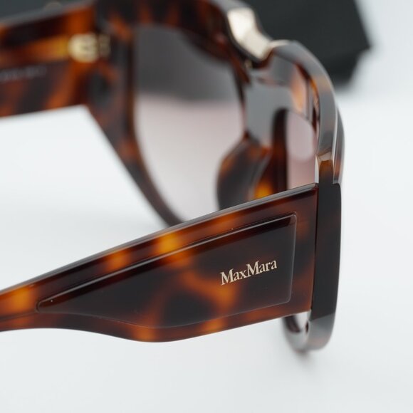 Max Mara ORSOLA MM0083 52F Shield Sunglasses - Dark Havana/Brown main image 4